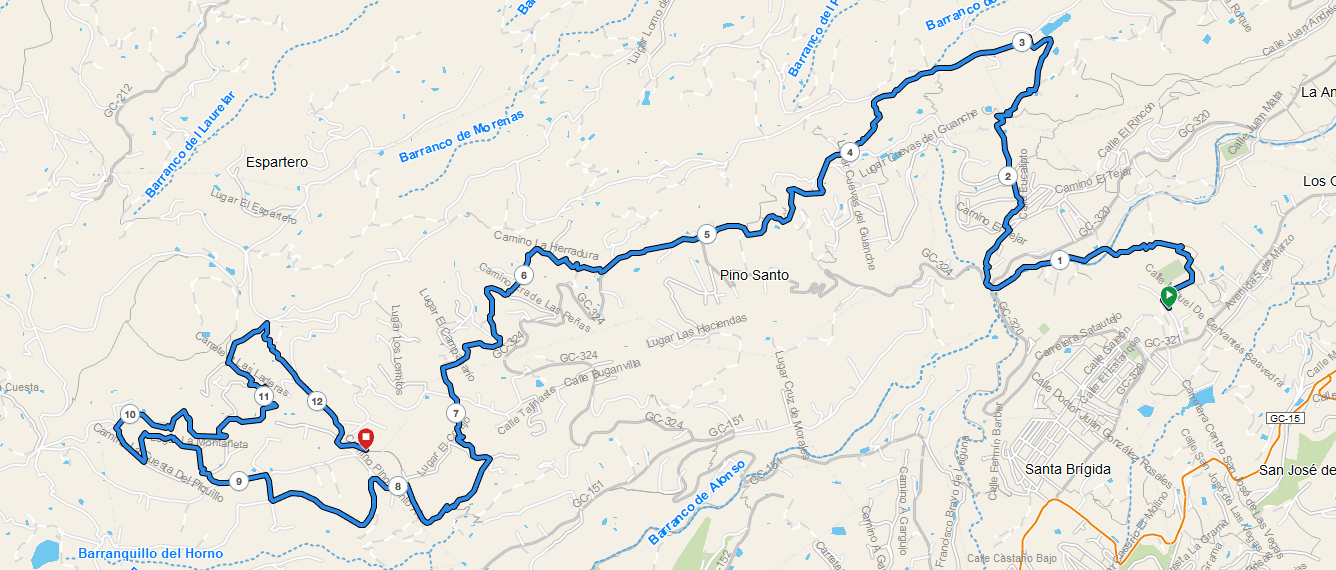 Track de la carrera Trail Pino Santo 2025